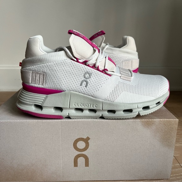 ON Running Cloudnova Women Shoes Various Sizes Undyed White Carnation - Picture 3 of 9